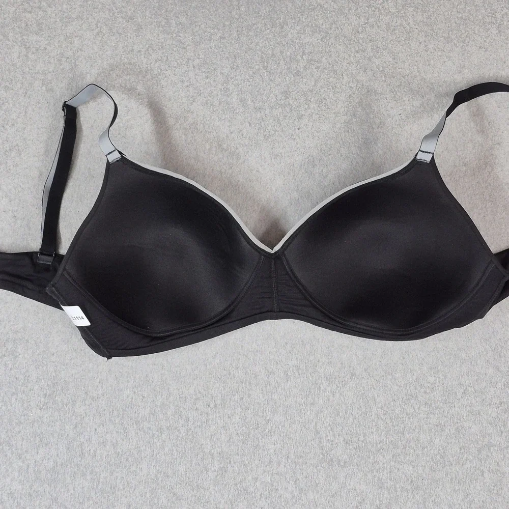 Calvin Klein Women Bra Large Black T Shirt Underwired Strap Adjustable